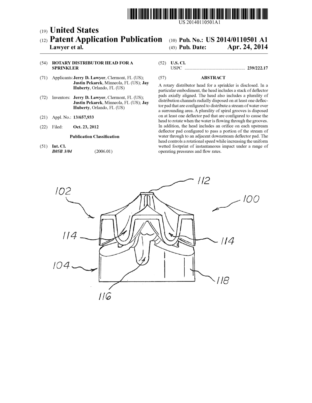 ROTARY DISTRIBUTOR HEAD FOR A SPRINKLER - diagram, schematic, and image 01