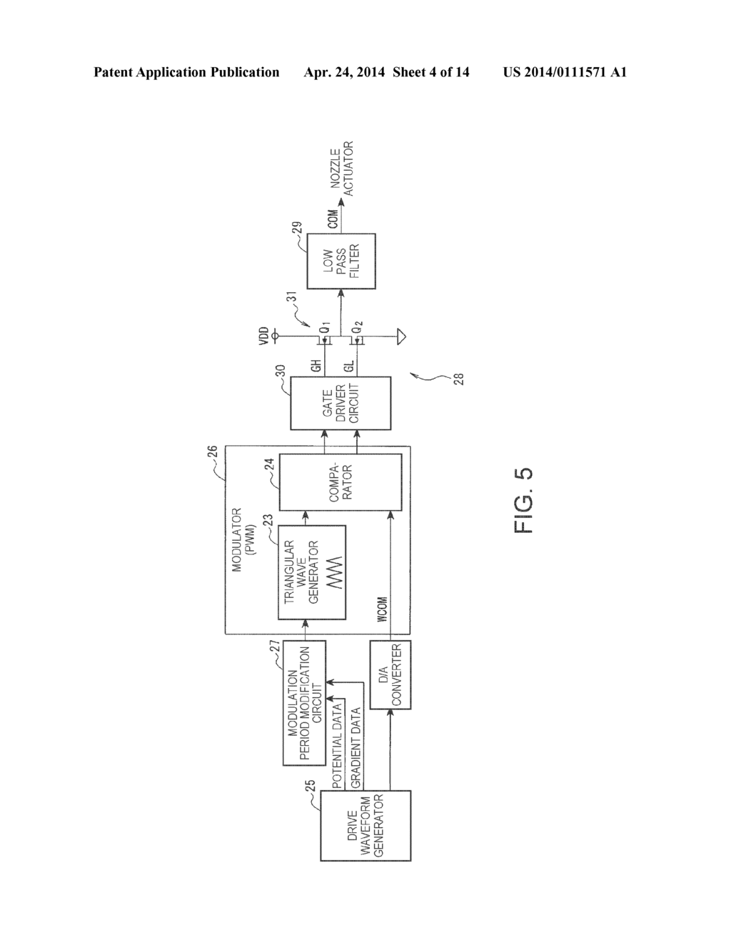 LIQUID JET APPARATUS PERFORMING PULSE MODULATION ON A DRIVE SIGNAL - diagram, schematic, and image 05