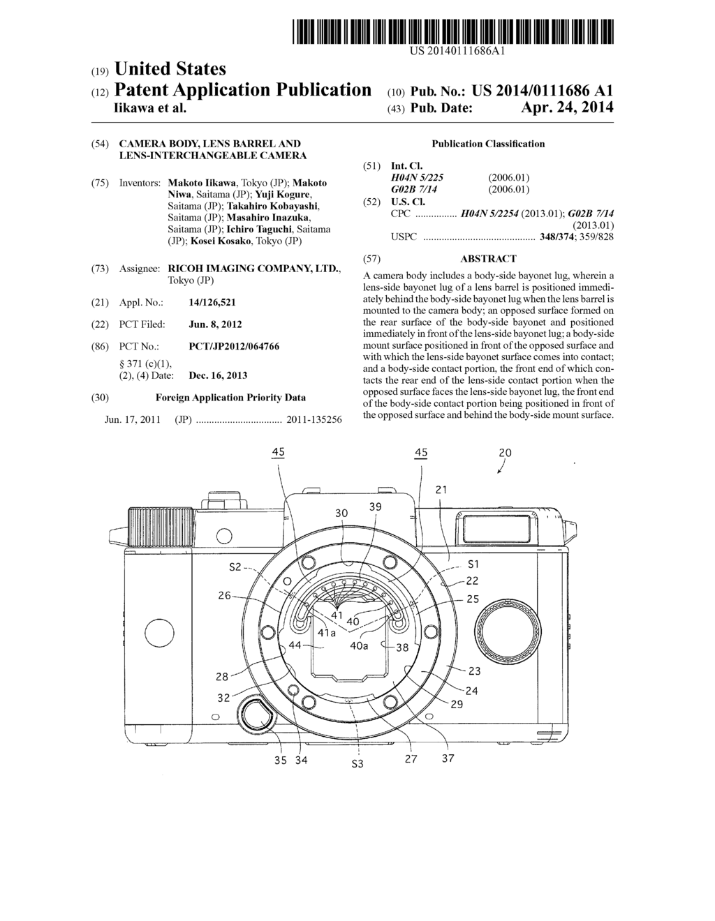 CAMERA BODY, LENS BARREL AND LENS-INTERCHANGEABLE CAMERA - diagram, schematic, and image 01