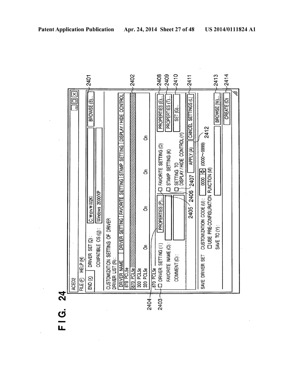 INFORMATION PROCESSING APPARATUS FOR CUSTOMIZING PRINTER DRIVER PROGRAM,     AND METHOD OF CUSTOMIZING PRINTER DRIVER PROGRAM - diagram, schematic, and image 28