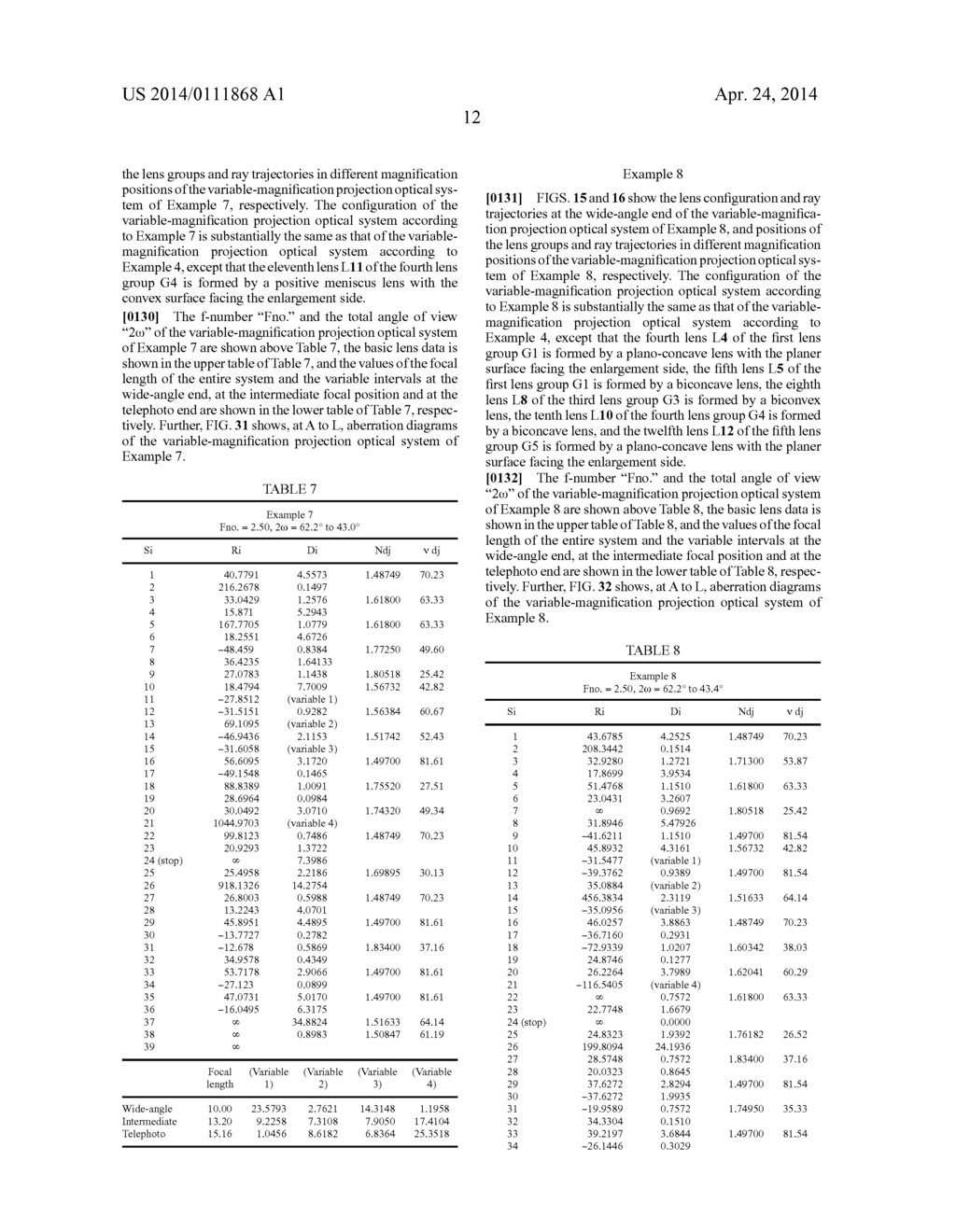 VARIABLE-MAGNIFICATION PROJECTION OPTICAL SYSTEM AND PROJECTION DISPLAY     DEVICE - diagram, schematic, and image 50