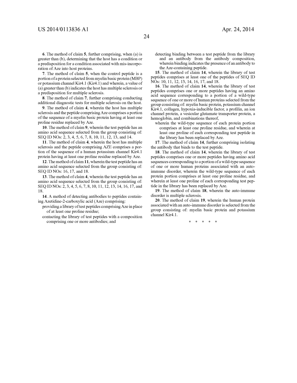 COMPOSITIONS, SYSTEMS AND METHODS FOR THE DIAGNOSIS, PREVENTION AND     TREATMENT OF DISORDERS ASSOCIATED WITH AZETIDINE-2-CARBOXYLIC ACID - diagram, schematic, and image 33