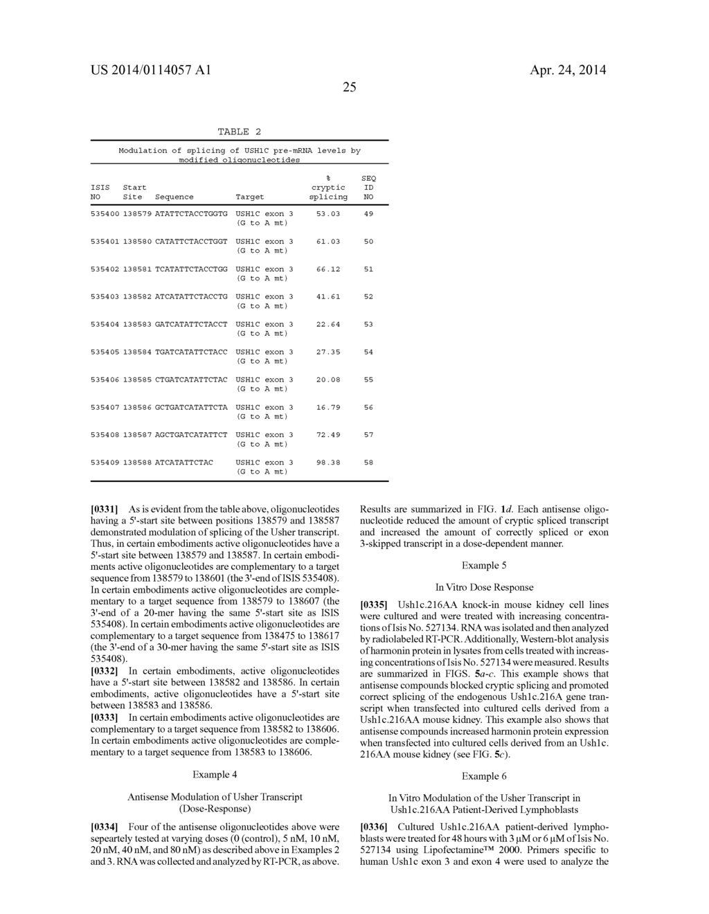 ANTISENSE COMPOUNDS TARGETING GENES ASSOCIATED WITH USHER SYNDROME - diagram, schematic, and image 55