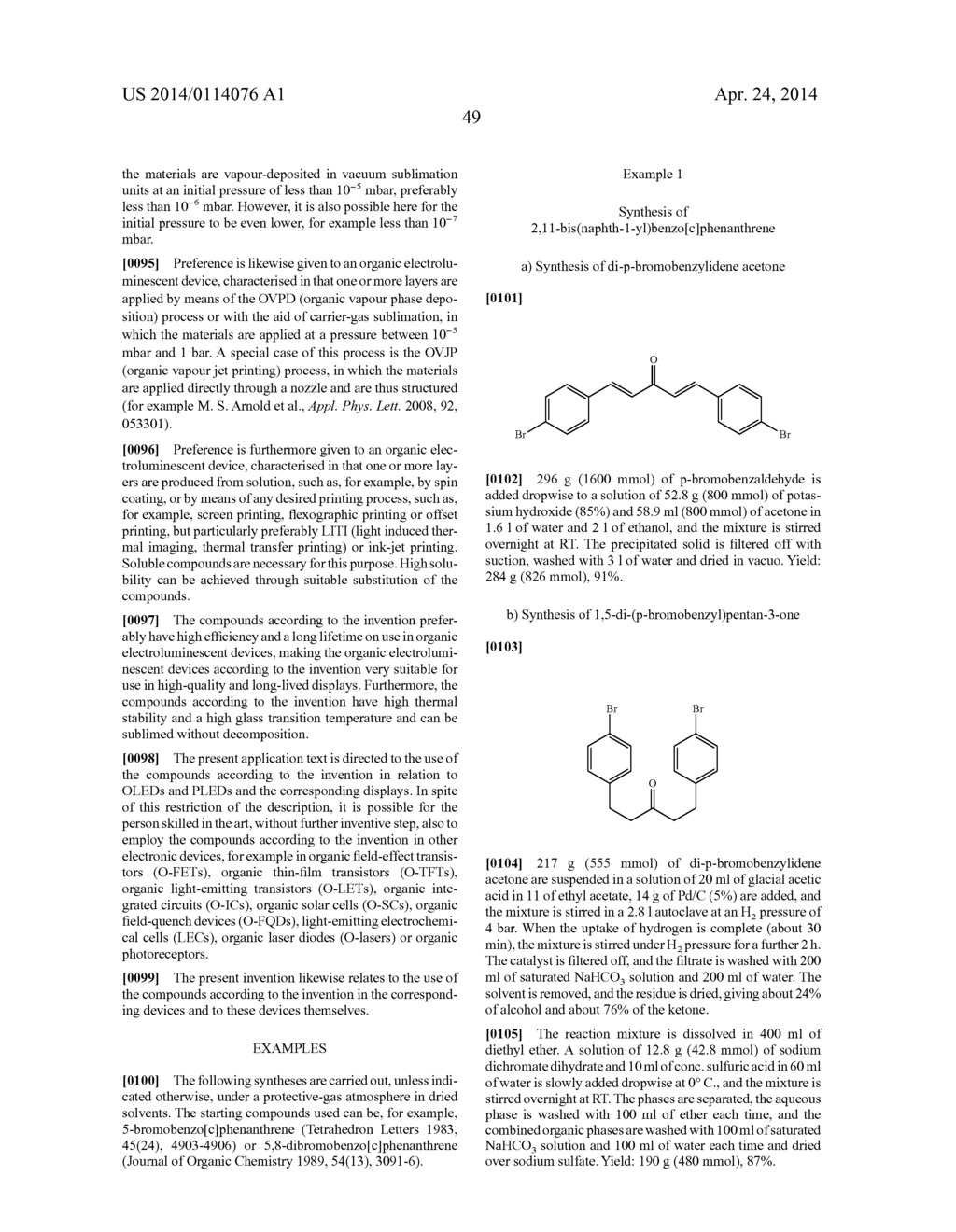 MATERIALS FOR ORGANIC ELECTROLUMINESCENCE DEVICES - diagram, schematic, and image 50