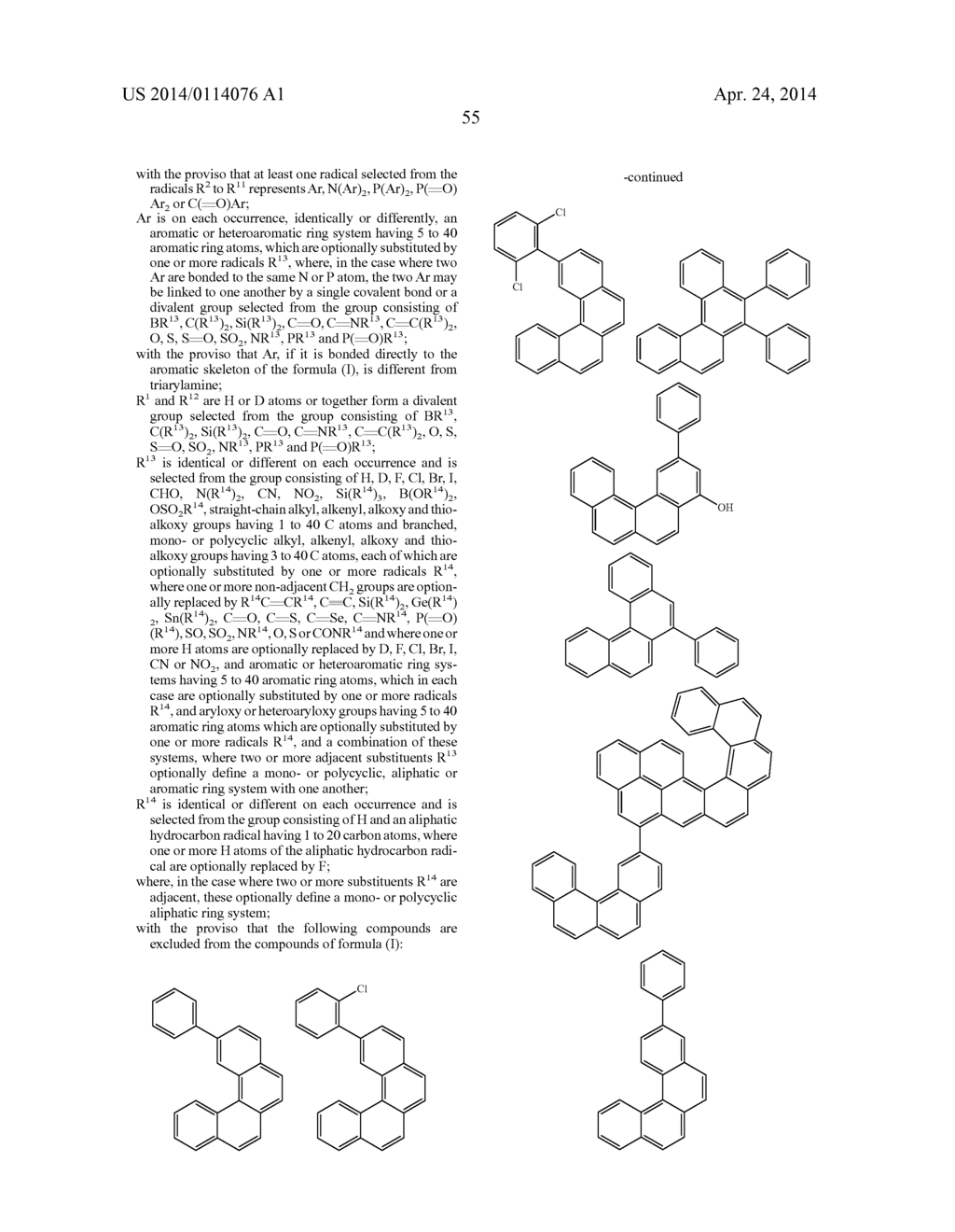 MATERIALS FOR ORGANIC ELECTROLUMINESCENCE DEVICES - diagram, schematic, and image 56