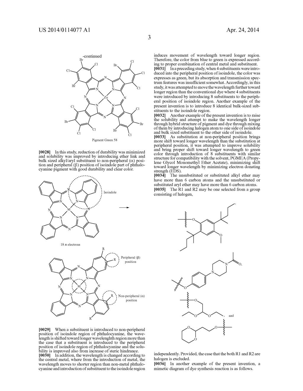 HIGH TRANSMISSIONAL GREEN DYE FOR LCD AND SYNTHETIC METHOD THEREOF - diagram, schematic, and image 57