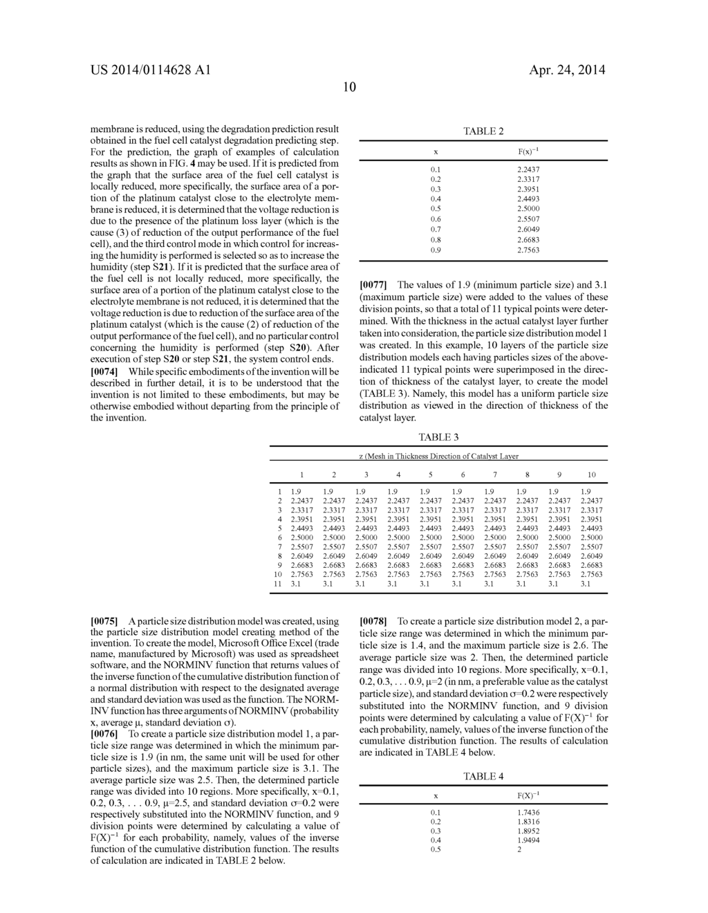 METHOD OF PREDICTING DEGRADATION OF FUEL CELL CATALYST USING THE METHOD OF     CREATING PARTICLE SIZE DISTRIBUTION MODEL - diagram, schematic, and image 17