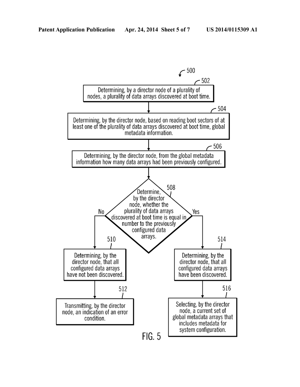 VALIDATION OF STORAGE ARRAYS BASED ON  INFORMATION STORED IN  GLOBAL     METADATA - diagram, schematic, and image 06