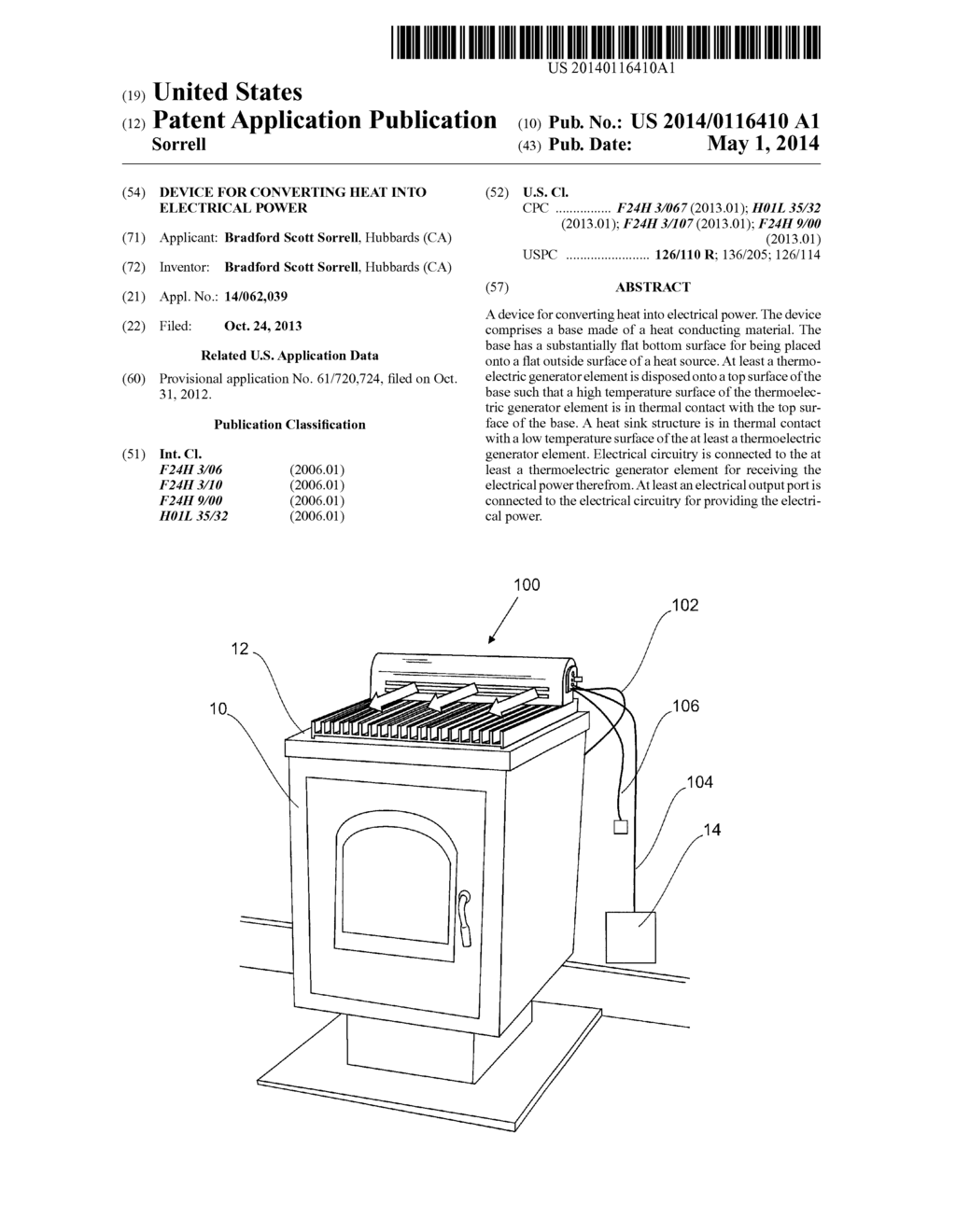 Device for Converting Heat Into Electrical Power - diagram, schematic, and image 01