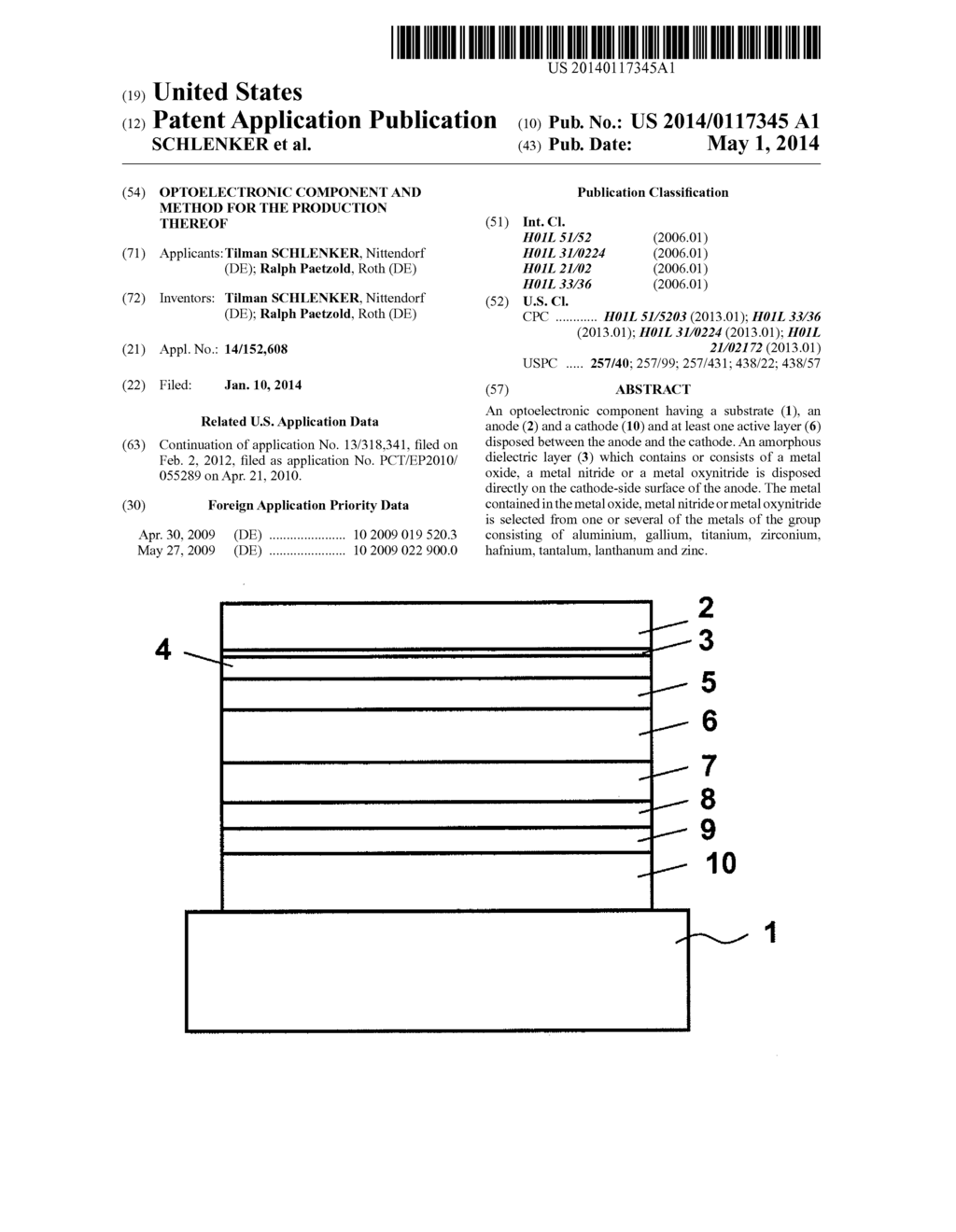 OPTOELECTRONIC COMPONENT AND METHOD FOR THE PRODUCTION THEREOF - diagram, schematic, and image 01