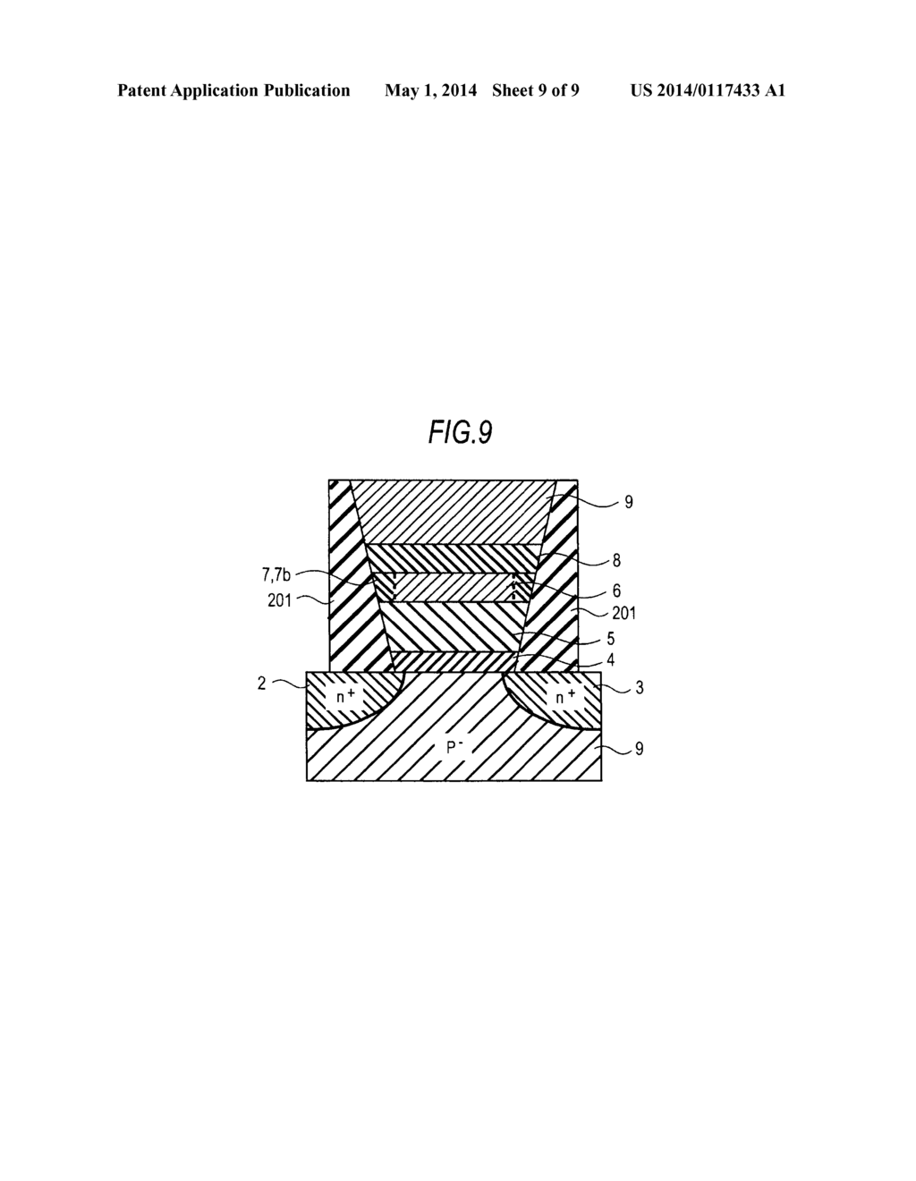 NONVOLATILE SEMICONDUCTOR STORAGE DEVICE AND METHOD FOR MANUFACTURING THE     SAME - diagram, schematic, and image 10