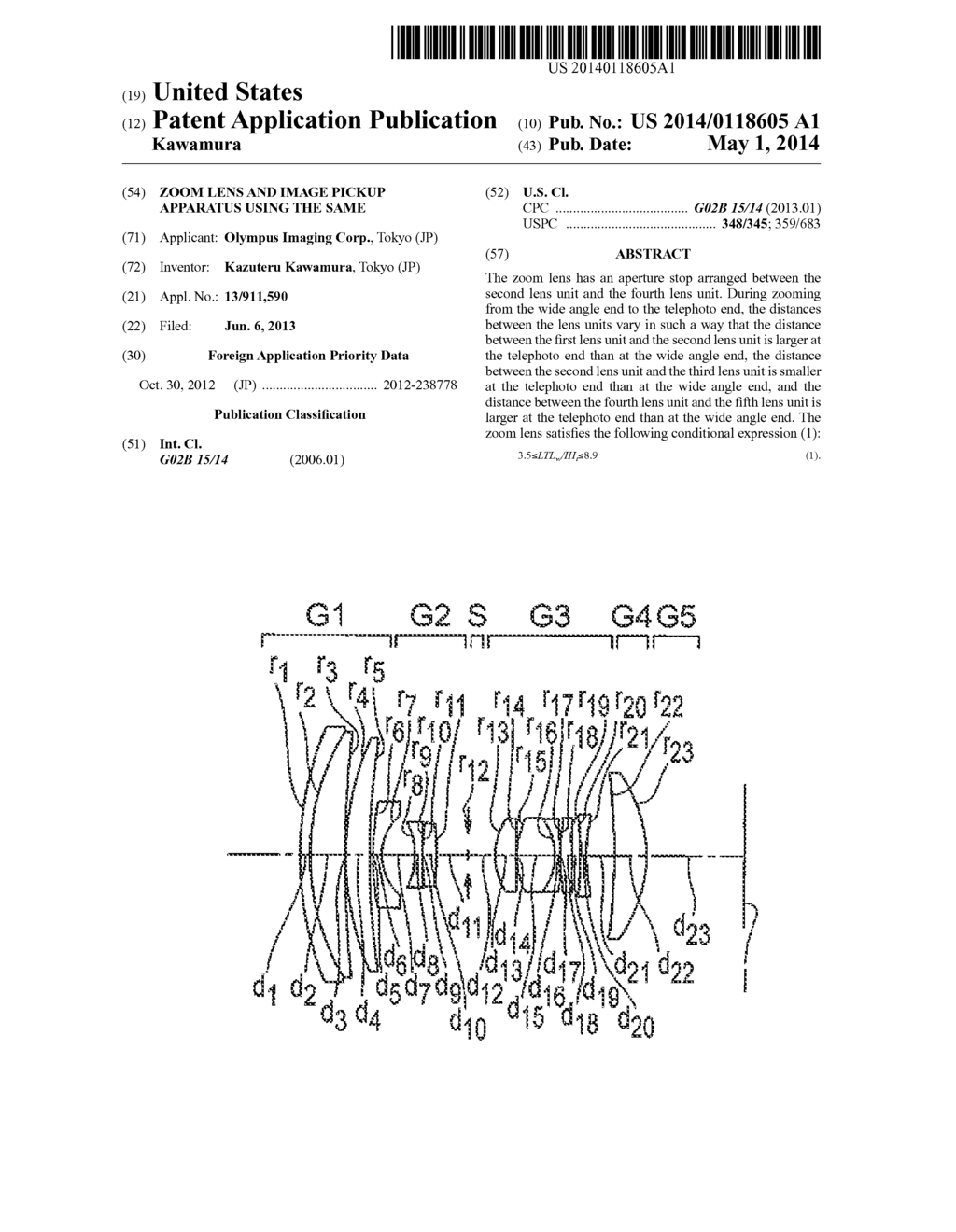 Zoom Lens and Image Pickup Apparatus Using the Same - diagram, schematic, and image 01