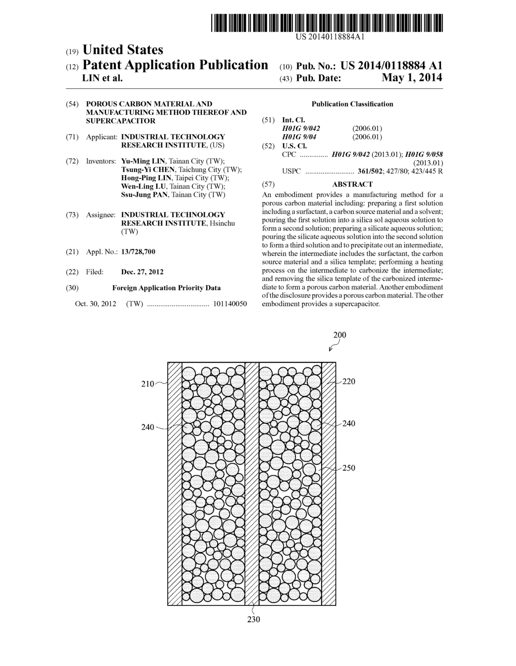 POROUS CARBON MATERIAL AND MANUFACTURING METHOD THEREOF AND SUPERCAPACITOR - diagram, schematic, and image 01