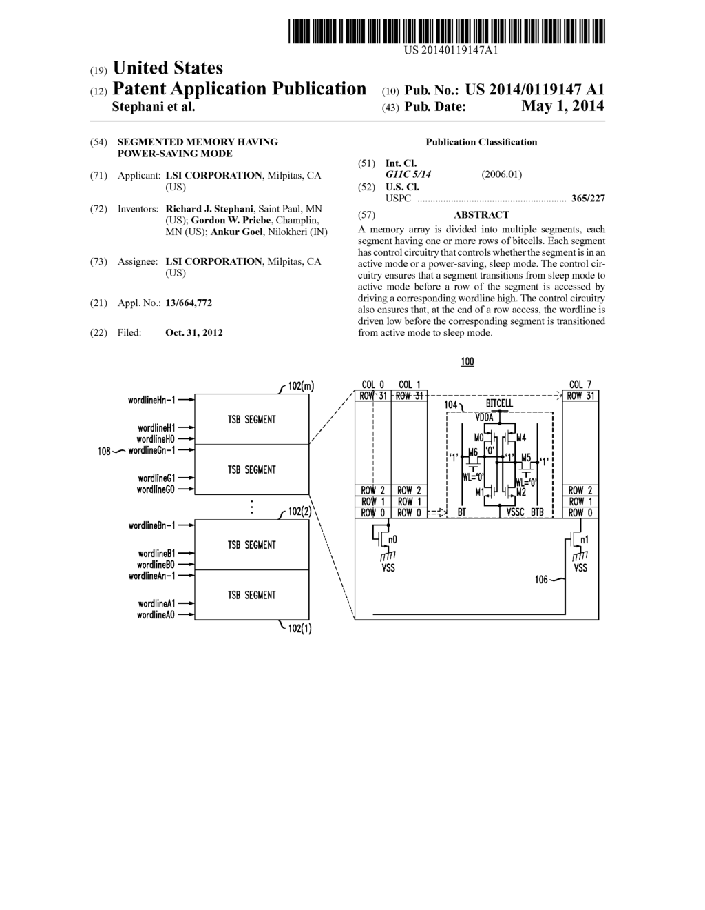 SEGMENTED MEMORY HAVING POWER-SAVING MODE - diagram, schematic, and image 01