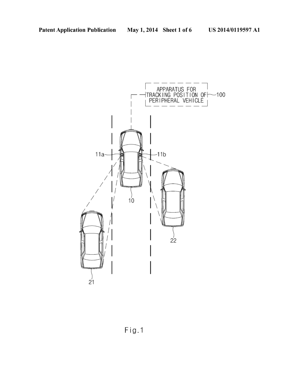 APPARATUS AND METHOD FOR TRACKING THE POSITION OF A PERIPHERAL VEHICLE - diagram, schematic, and image 02