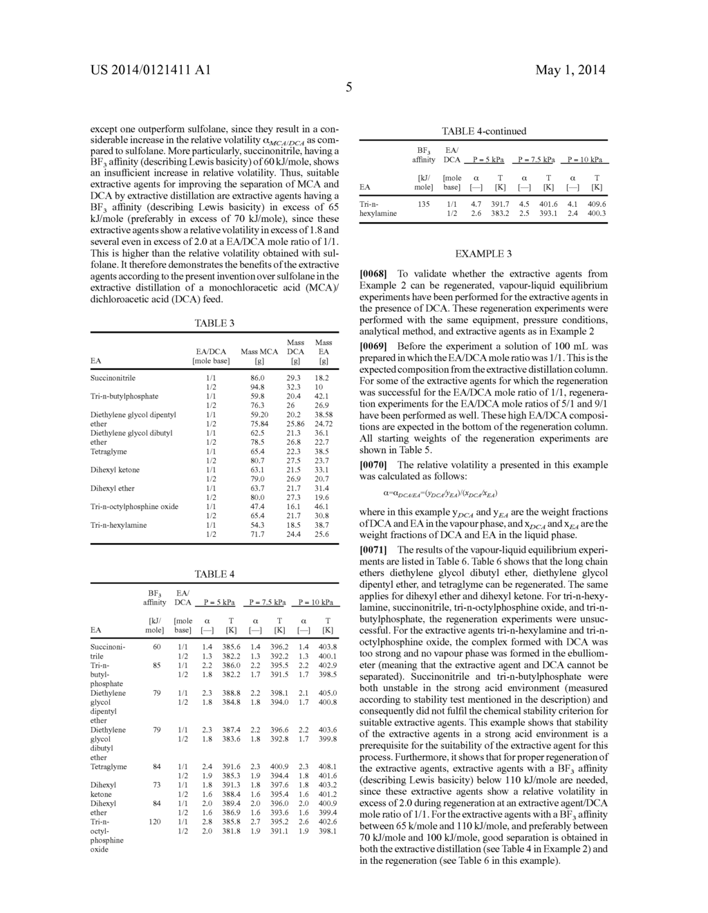 PROCESS FOR SEPARATING MONOCHLOROACETIC ACID AND DICHLOROACETIC ACID VIA     EXTRACTIVE DISTILLATION - diagram, schematic, and image 06