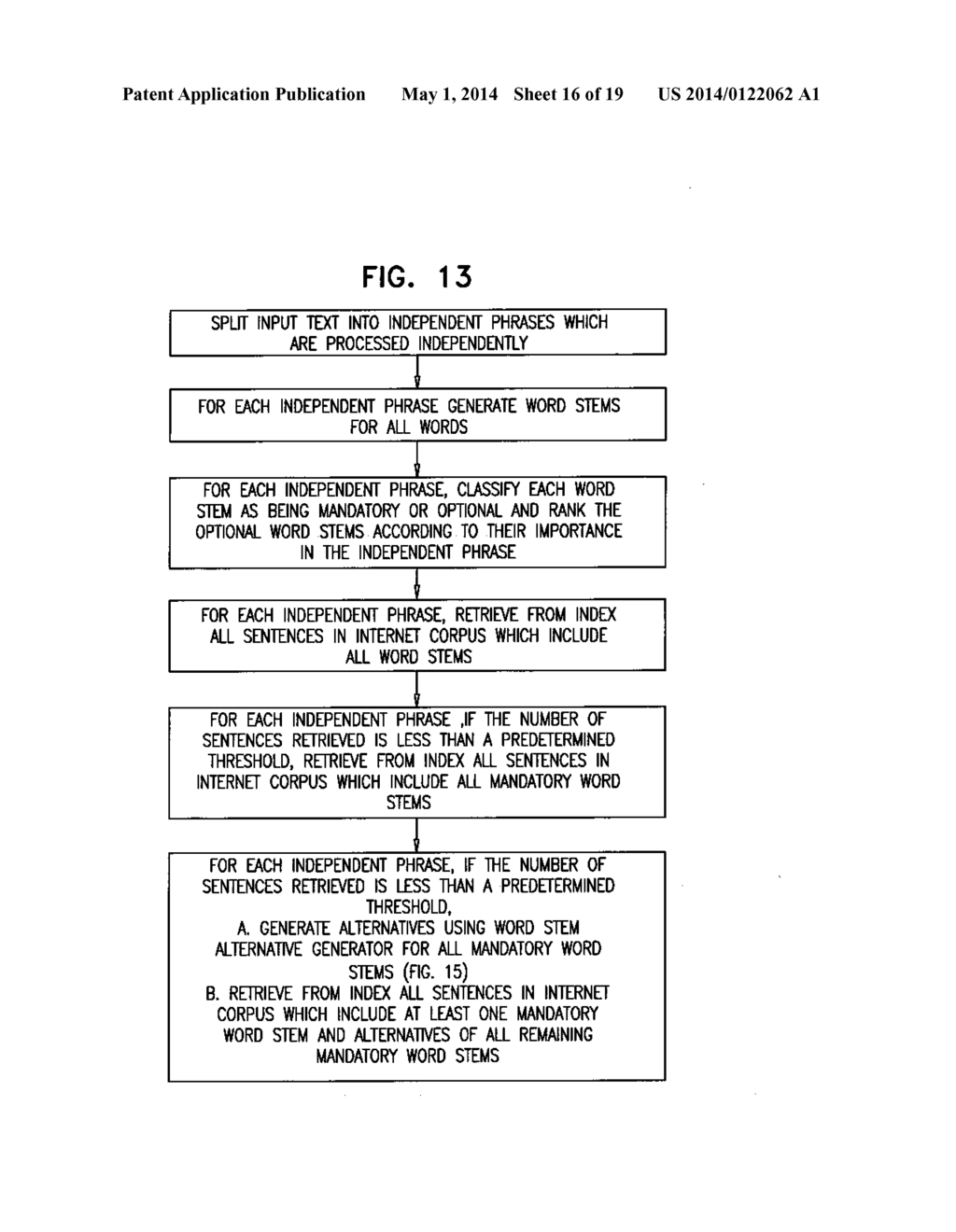 AUTOMATIC CONTEXT SENSITIVE LANGUAGE GENERATION, CORRECTION AND     ENHANCEMENT USING AN INTERNET CORPUS - diagram, schematic, and image 17