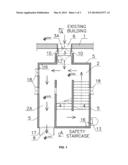 ESCAPE STAIRCASE AND METHOD FOR ALLOWING OCCUPANTS OF A BUILDING TO ESCAPE     SAFELY DURING AN EMERGENCY diagram and image