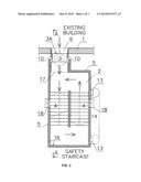 ESCAPE STAIRCASE AND METHOD FOR ALLOWING OCCUPANTS OF A BUILDING TO ESCAPE     SAFELY DURING AN EMERGENCY diagram and image