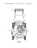 WALK POWER MOWER WITH FLOW CUTOFF BAFFLE CARRIED BY A SIDE DISCHARGE CHUTE diagram and image