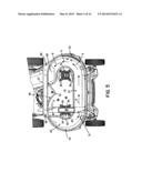 WALK POWER MOWER WITH FLOW CUTOFF BAFFLE CARRIED BY A SIDE DISCHARGE CHUTE diagram and image