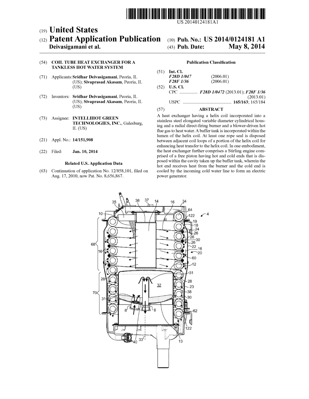 COIL TUBE HEAT EXCHANGER FOR A TANKLESS HOT WATER SYSTEM - diagram, schematic, and image 01