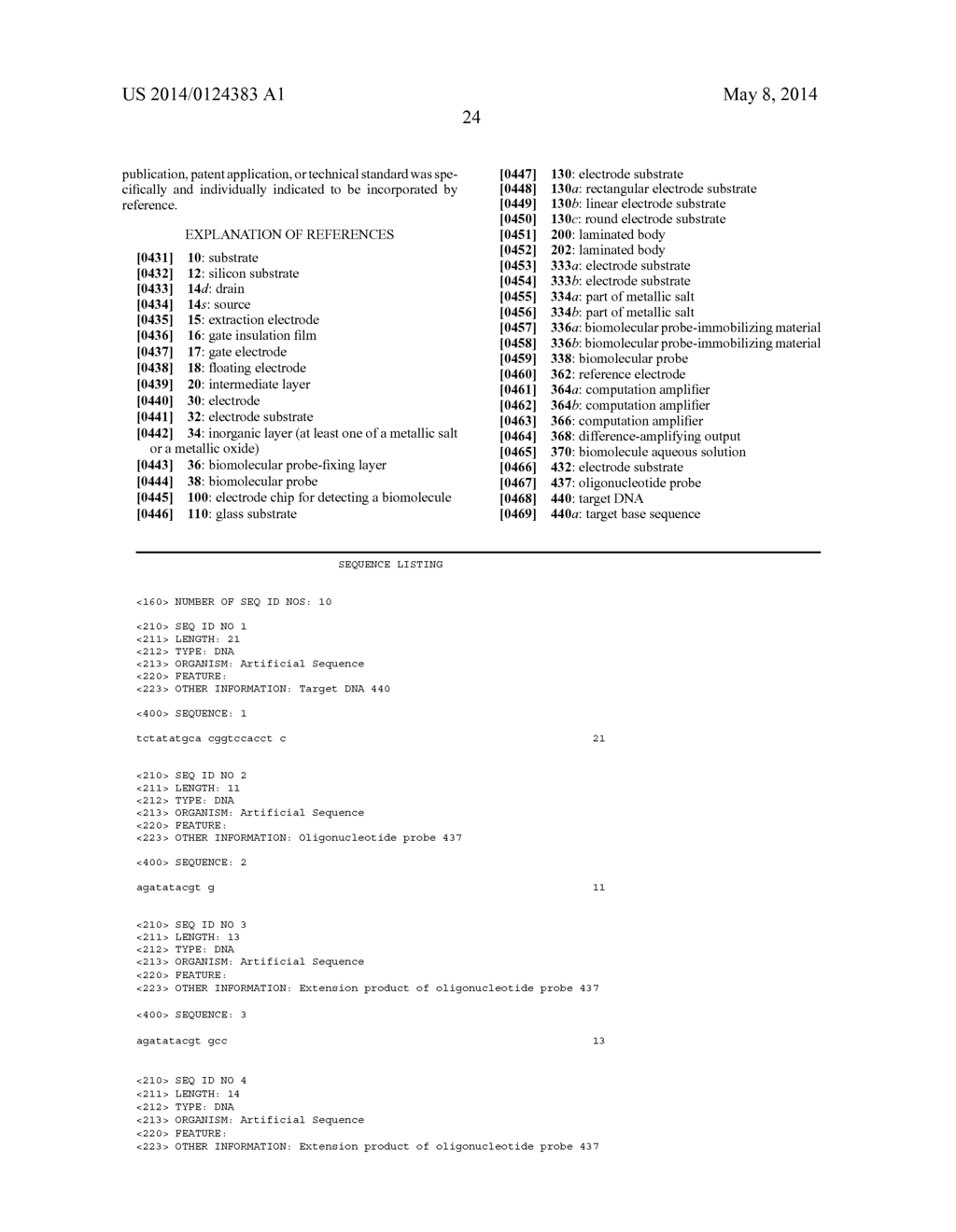 ELECTRODE CHIP FOR DETECTING BIOLOGICAL MOLECULE, AND METHOD FOR DETECTING     BIOLOGICAL MOLECULE - diagram, schematic, and image 57