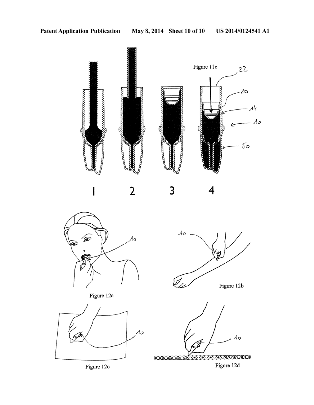 PACKAGING, DISPENSING AND USE OF CONTENTS HAVING A LIQUID TO PASTY     CONSISTENCY - diagram, schematic, and image 11