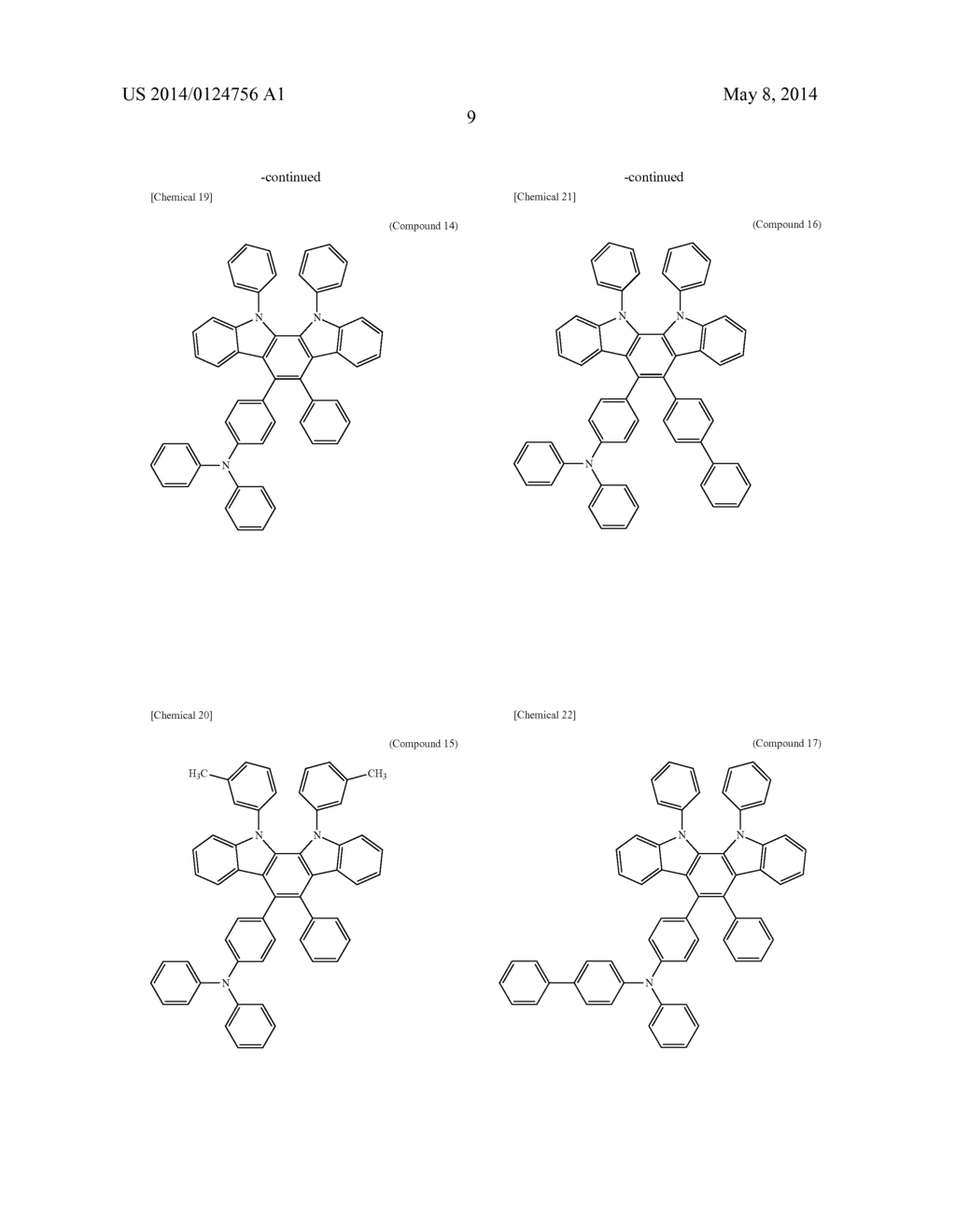 COMPOUND HAVING AN INDOLOCARBAZOLE RING STRUCTURE AND ORGANIC     ELECTROLUMINESCENT DEVICE - diagram, schematic, and image 17