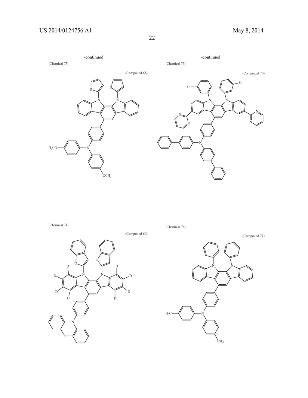 COMPOUND HAVING AN INDOLOCARBAZOLE RING STRUCTURE AND ORGANIC     ELECTROLUMINESCENT DEVICE - diagram, schematic, and image 30