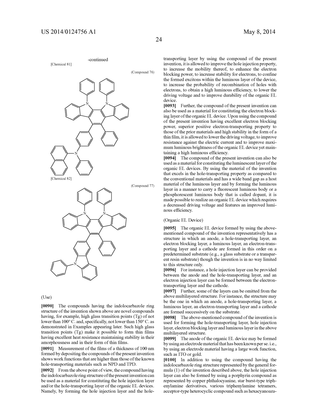 COMPOUND HAVING AN INDOLOCARBAZOLE RING STRUCTURE AND ORGANIC     ELECTROLUMINESCENT DEVICE - diagram, schematic, and image 32