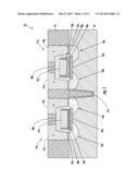 SEMICONDUCTOR DEVICE INCLUDING LOW-K DIELECTRIC CAP LAYER FOR GATE     ELECTRODES AND RELATED METHODS diagram and image