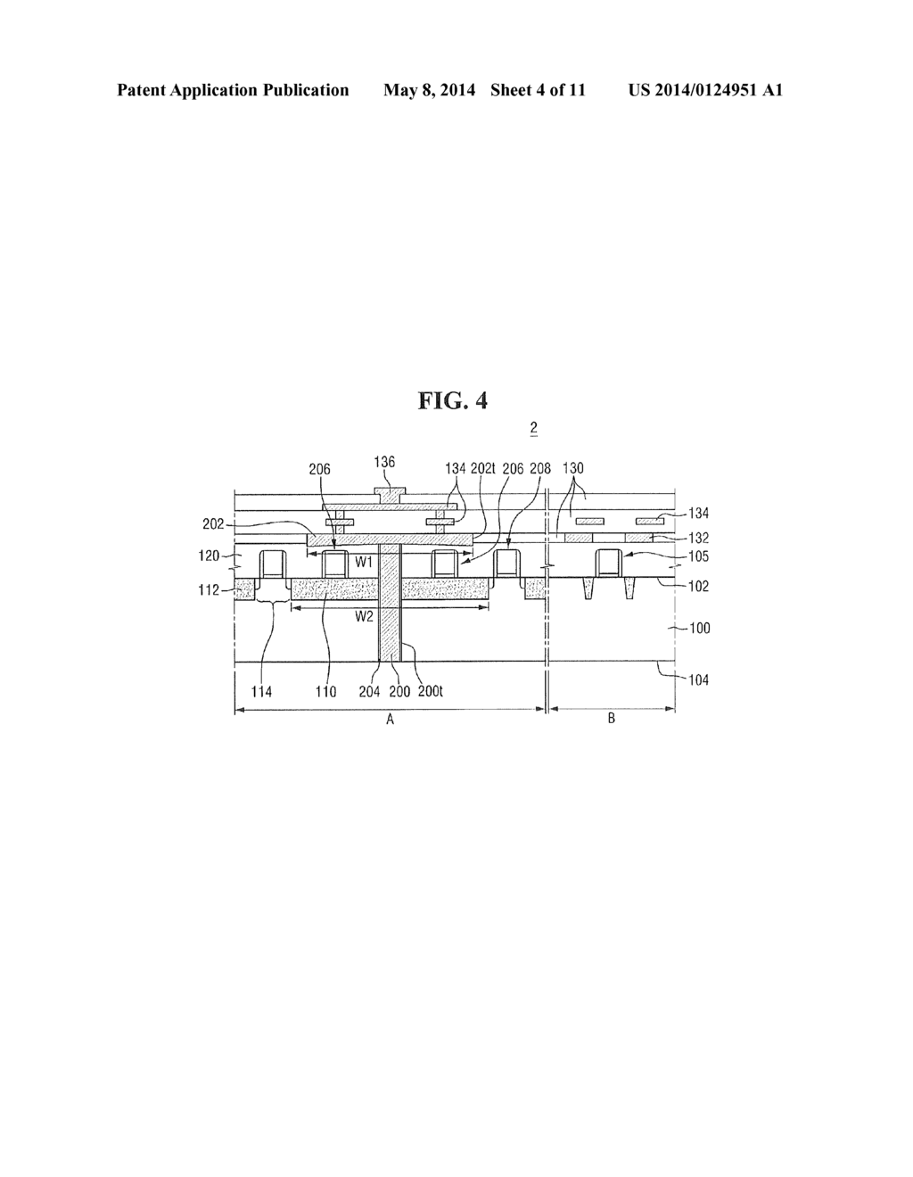 Integrated Circuit Devices Including Through-Silicon Via (TSV) Contact     Pads Electronically Insulated from a Substrate - diagram, schematic, and image 05