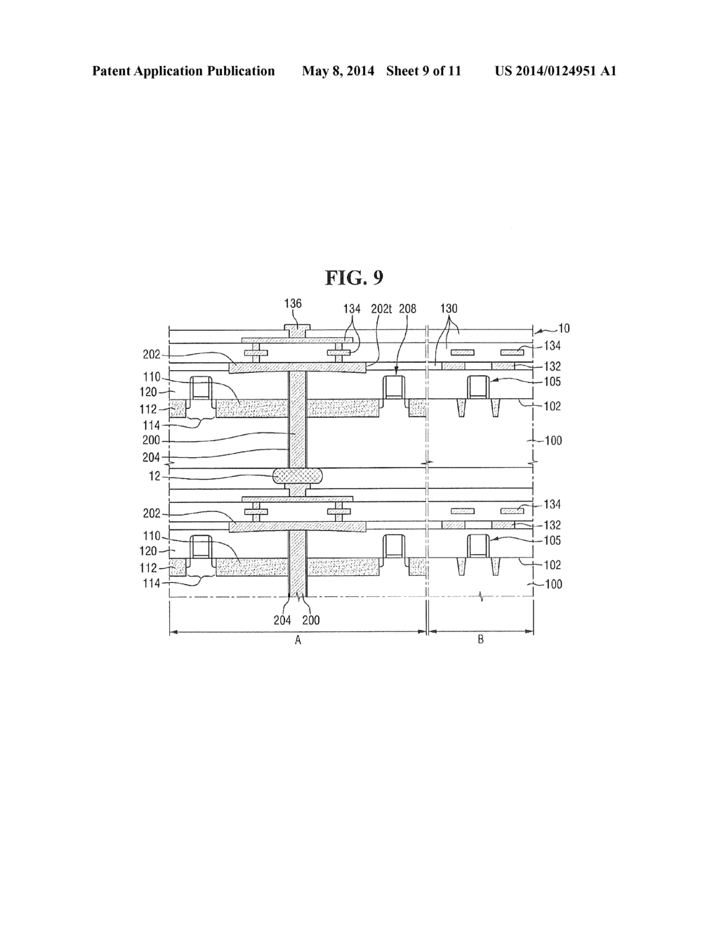 Integrated Circuit Devices Including Through-Silicon Via (TSV) Contact     Pads Electronically Insulated from a Substrate - diagram, schematic, and image 10