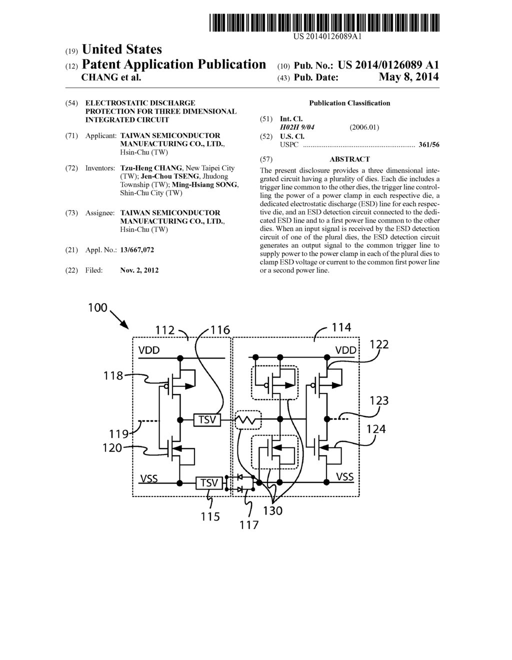 ELECTROSTATIC DISCHARGE PROTECTION FOR THREE DIMENSIONAL INTEGRATED     CIRCUIT - diagram, schematic, and image 01