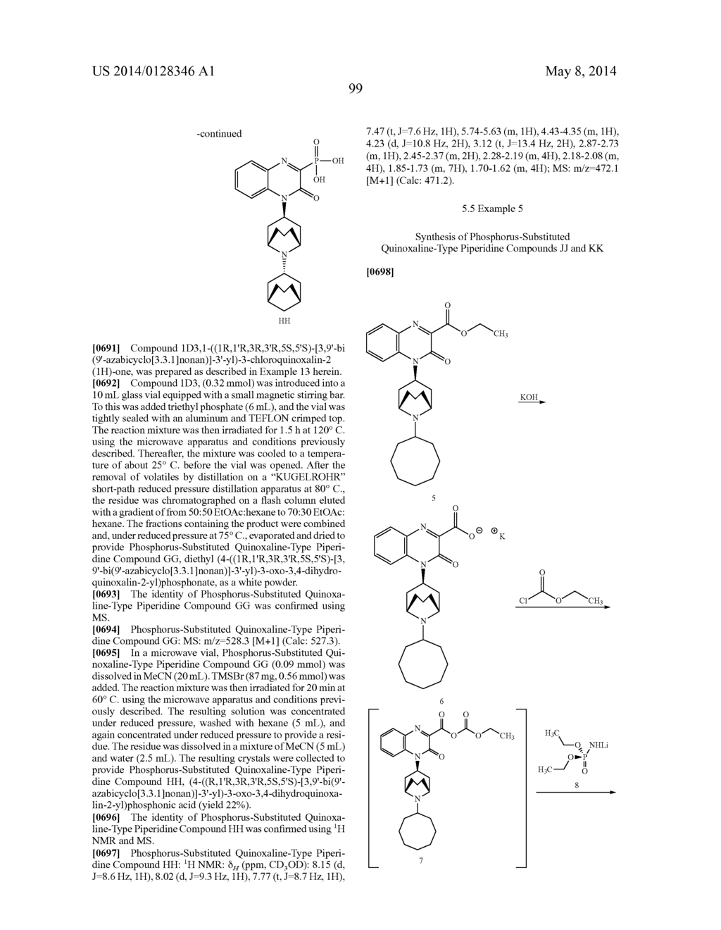 PHOSPHORUS-SUBSTITUTED QUINOXALINE-TYPE PIPERIDINE COMPOUNDS AND USES     THEREOF - diagram, schematic, and image 100