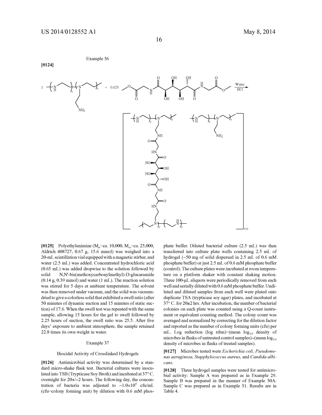 COMPOSITIONS SUITABLE FOR USE IN PERSONAL CARE PRODUCTS COMPRISING     CROSSLINKED POLYMERS CONTAINING BIOMASS DERIVED MATERIALS - diagram, schematic, and image 17