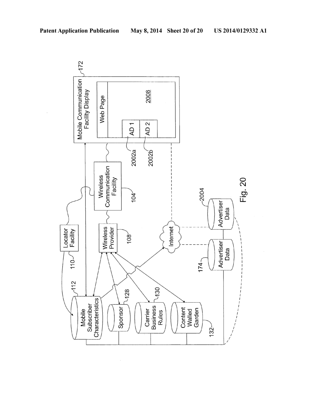 Presenting Sponsored Content on a Mobile Communication Facility - diagram, schematic, and image 21