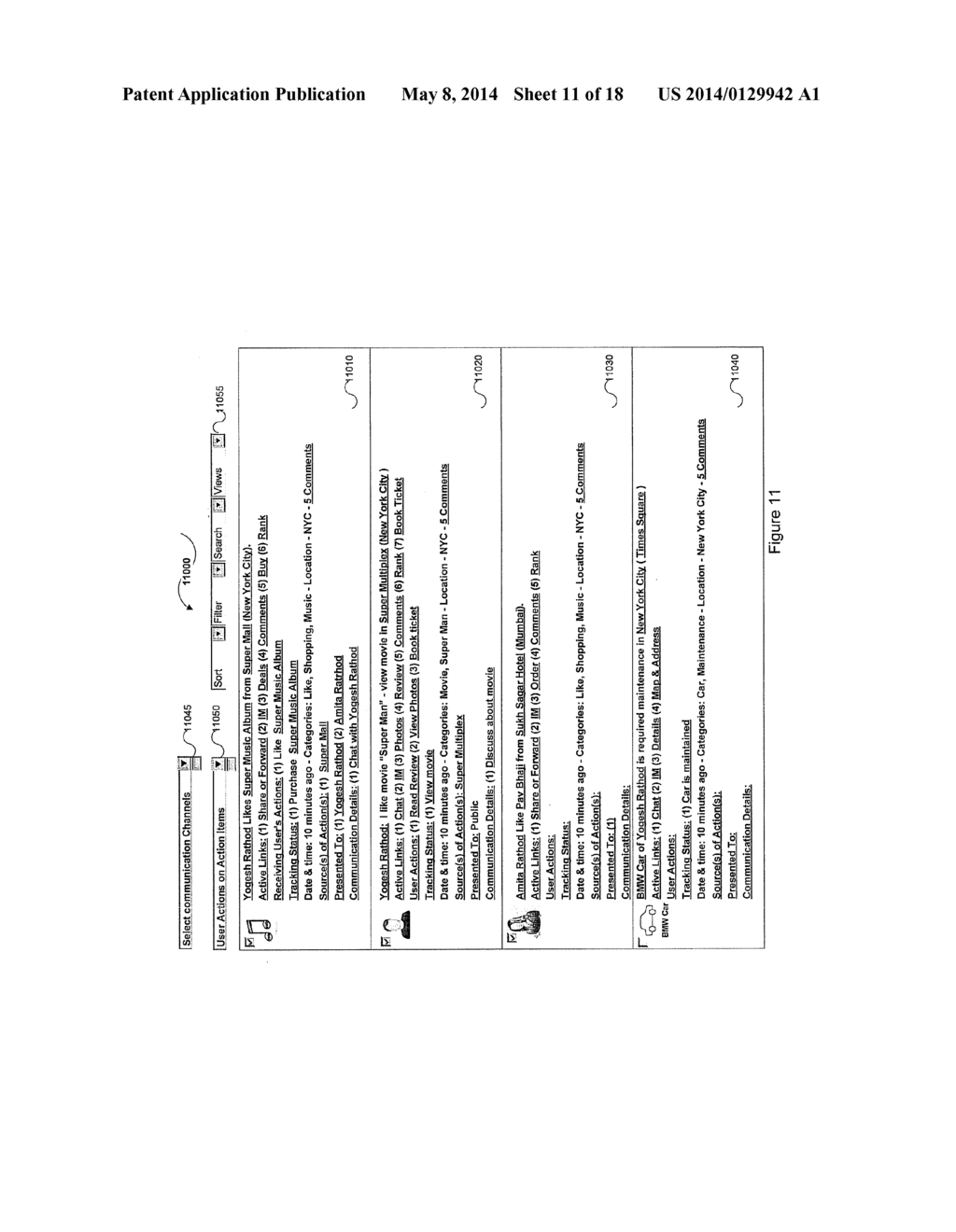 SYSTEM AND METHOD FOR DYNAMICALLY PROVIDING VISUAL ACTION OR ACTIVITY NEWS     FEED - diagram, schematic, and image 12