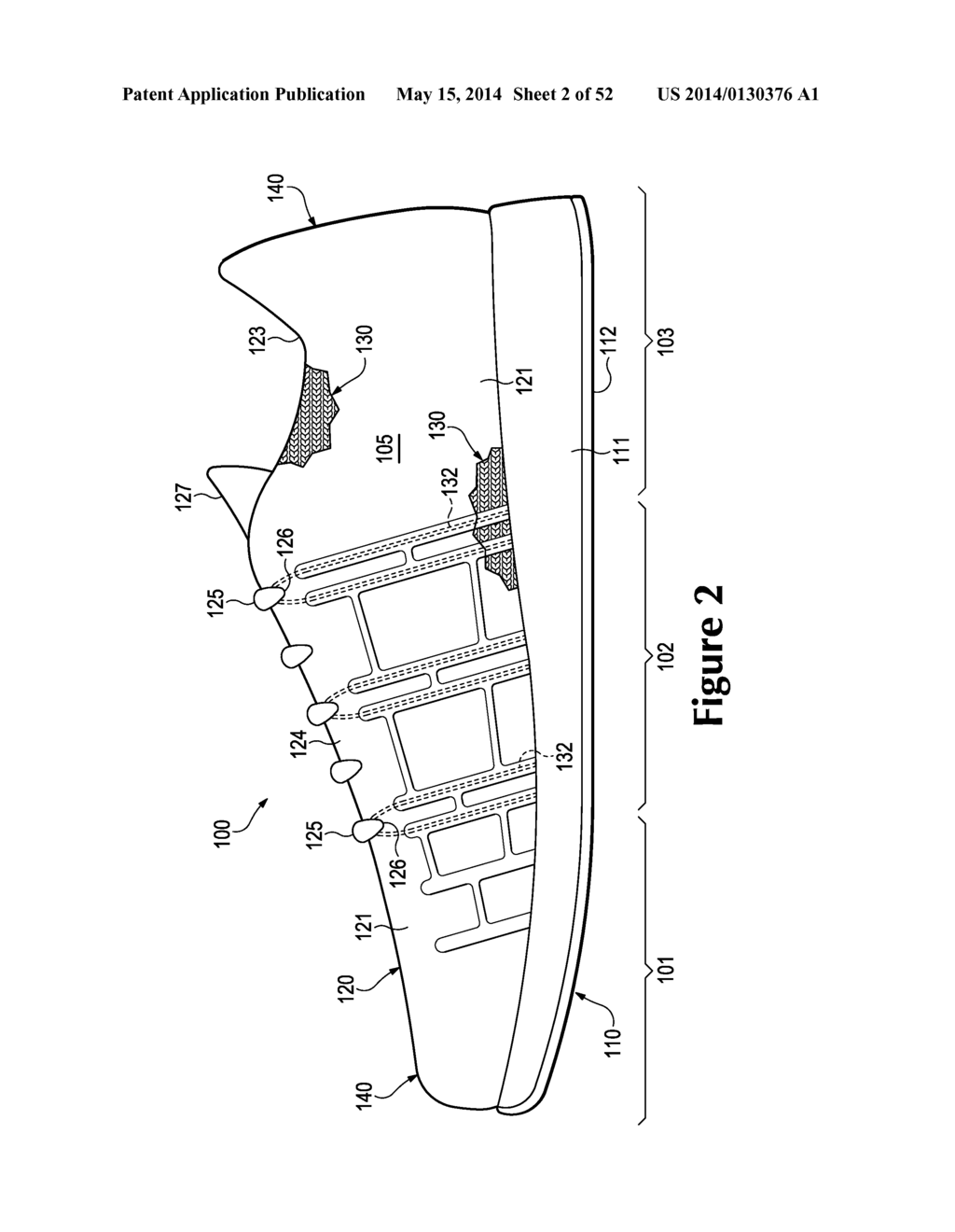 Article Of Footwear Incorporating A Knitted Component With Interior Layer     Features - diagram, schematic, and image 03