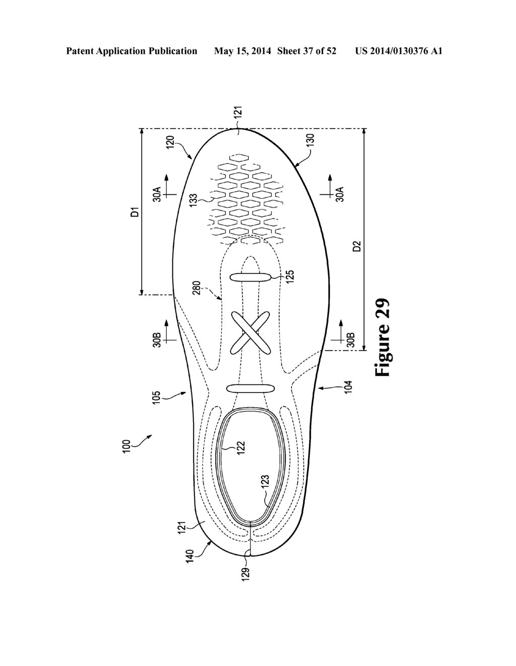 Article Of Footwear Incorporating A Knitted Component With Interior Layer     Features - diagram, schematic, and image 38