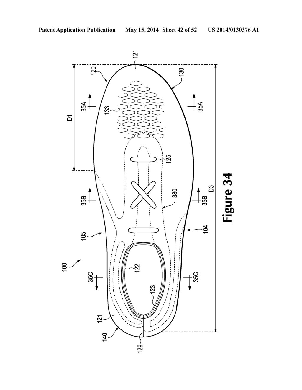 Article Of Footwear Incorporating A Knitted Component With Interior Layer     Features - diagram, schematic, and image 43