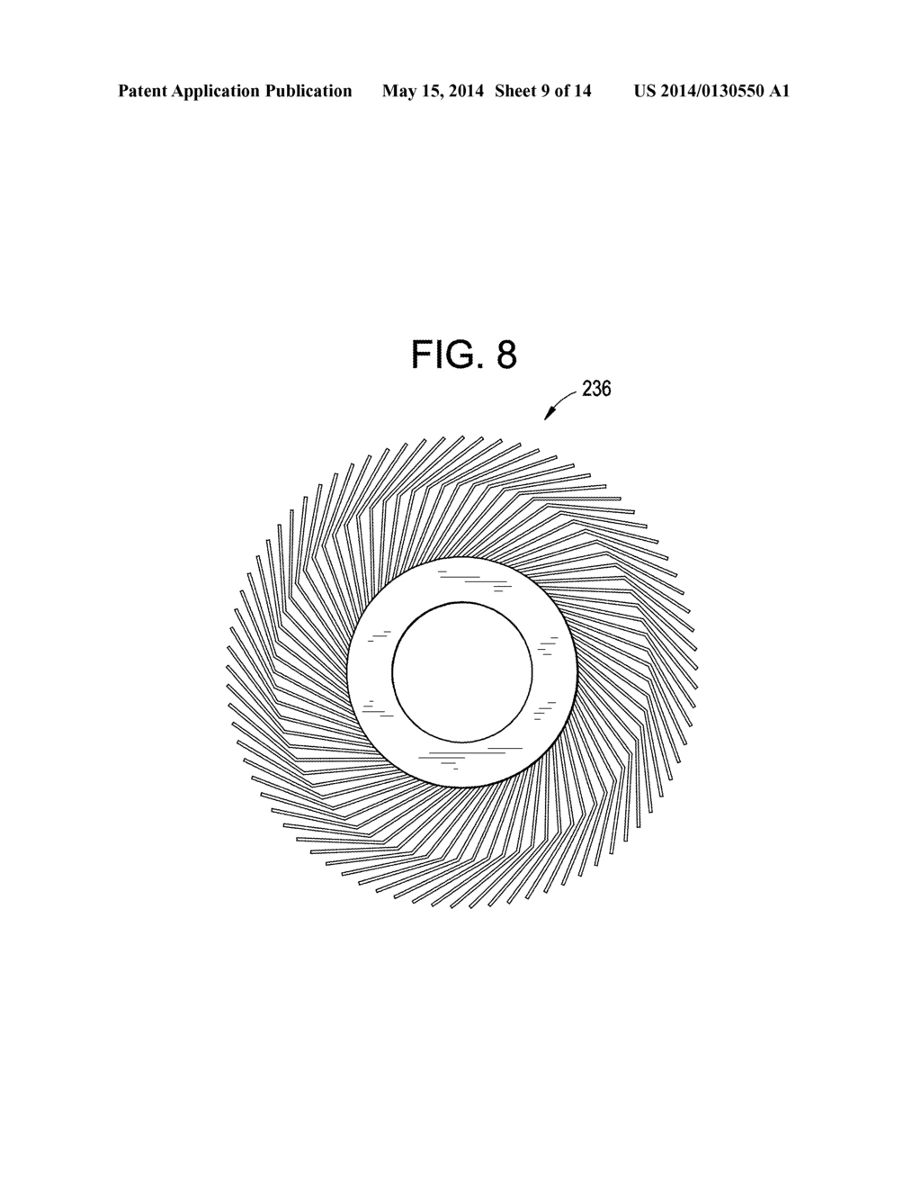 PULLING ROLLS WITH SPRING ELEMENTS HAVING INCREASED ANGULAR LENGTH FOR USE     IN GLASS MANUFACTURING AND PROCESSES INCORPORATING THE SAME - diagram, schematic, and image 10