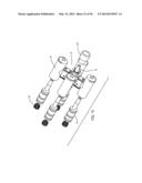 MANIFOLD FOR FILLING PLURAL CANNULAE, THE MANIFOLD INCLUDING A QUICK     RELEASE MECHANISM FOR SIMULTANEOUSLY HOLDING AND RELEASING THE CANNULAE     TO/FROM THE MANIFOLD diagram and image