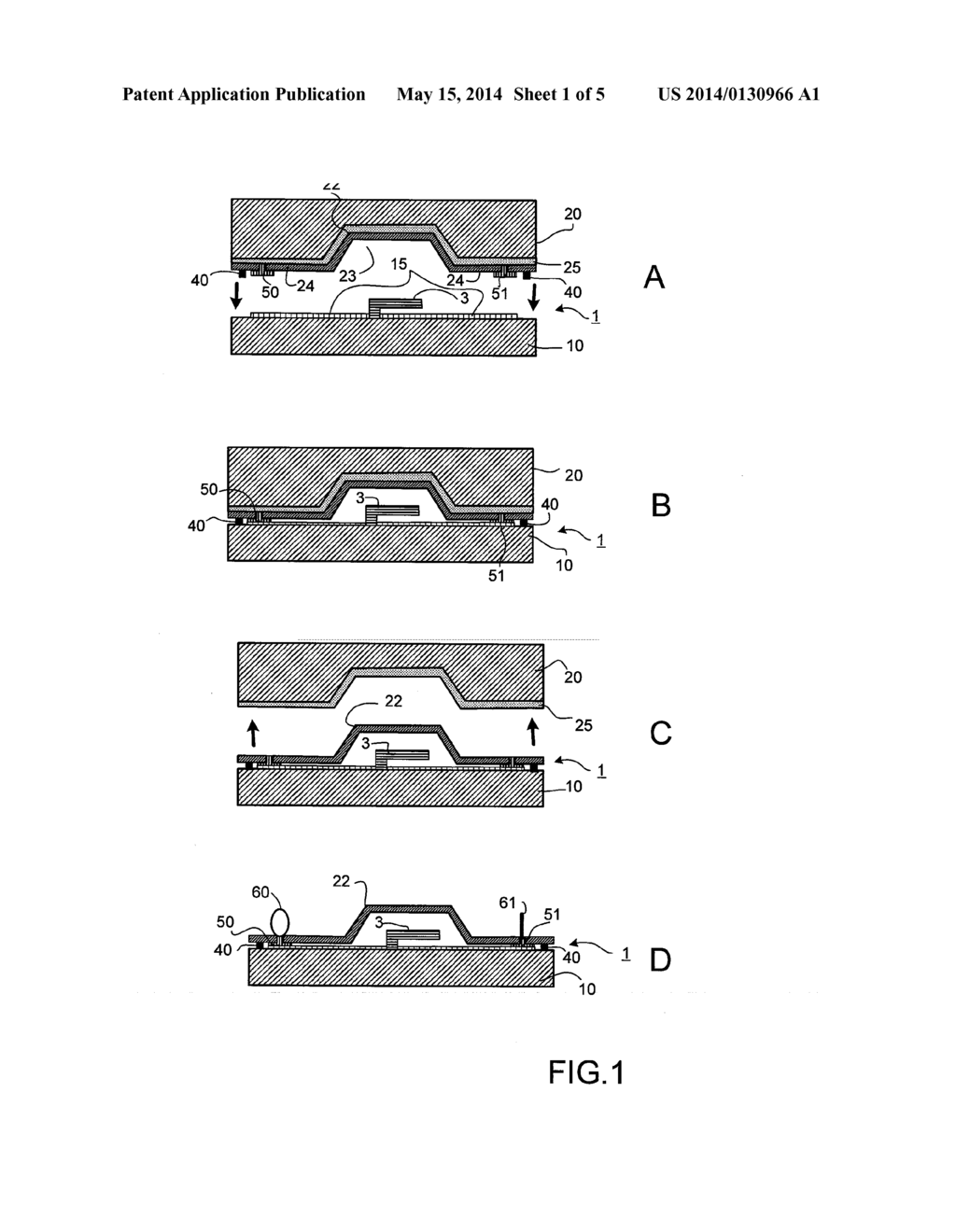 CIRCUIT COMPRISING A COMPONENT COVERED WITH A LID, METHOD FOR PRODUCING     SUCH A CIRCUIT, AND DEVICE FOR IMPLEMENTING SAID METHOD - diagram, schematic, and image 02