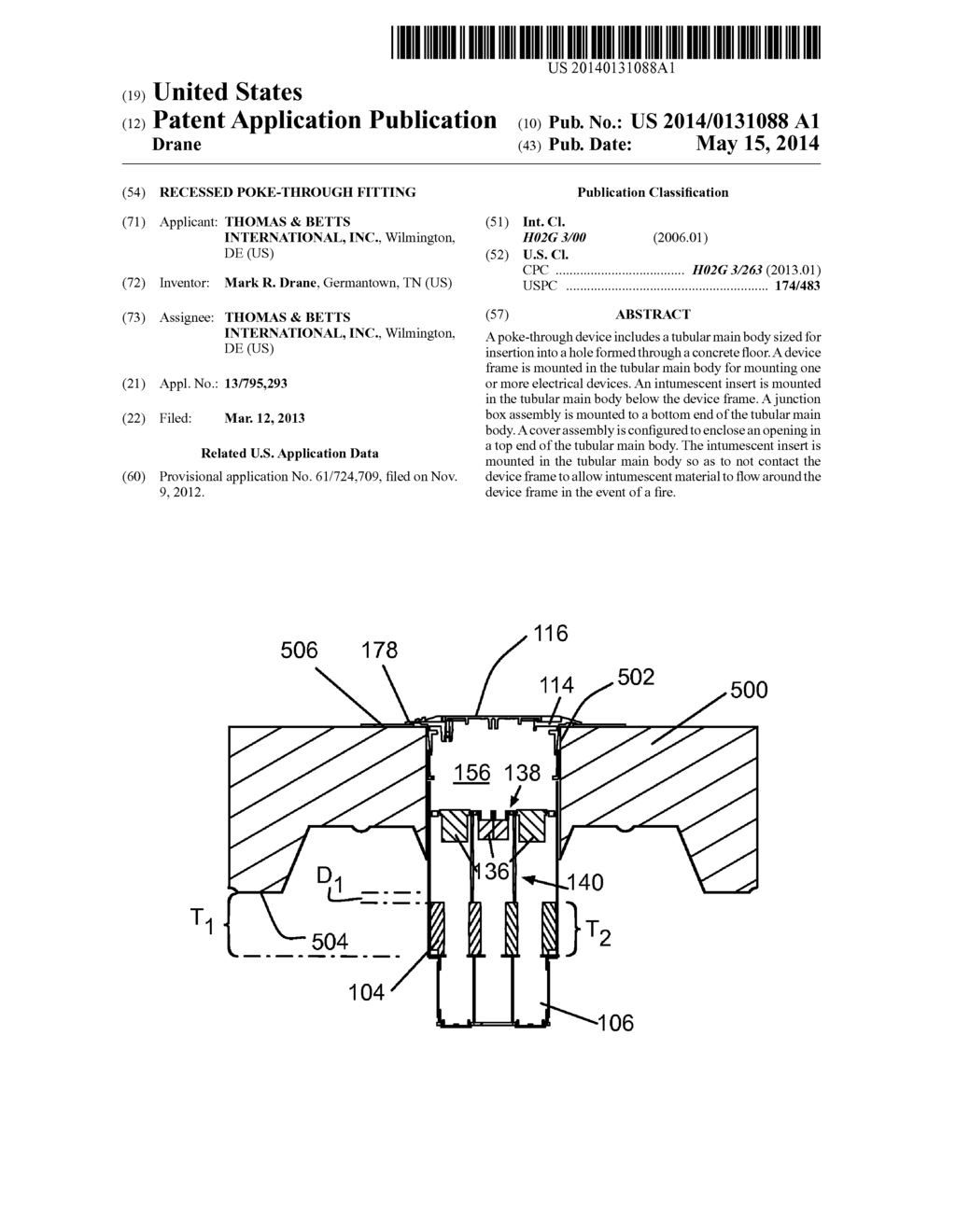 RECESSED POKE-THROUGH FITTING - diagram, schematic, and image 01