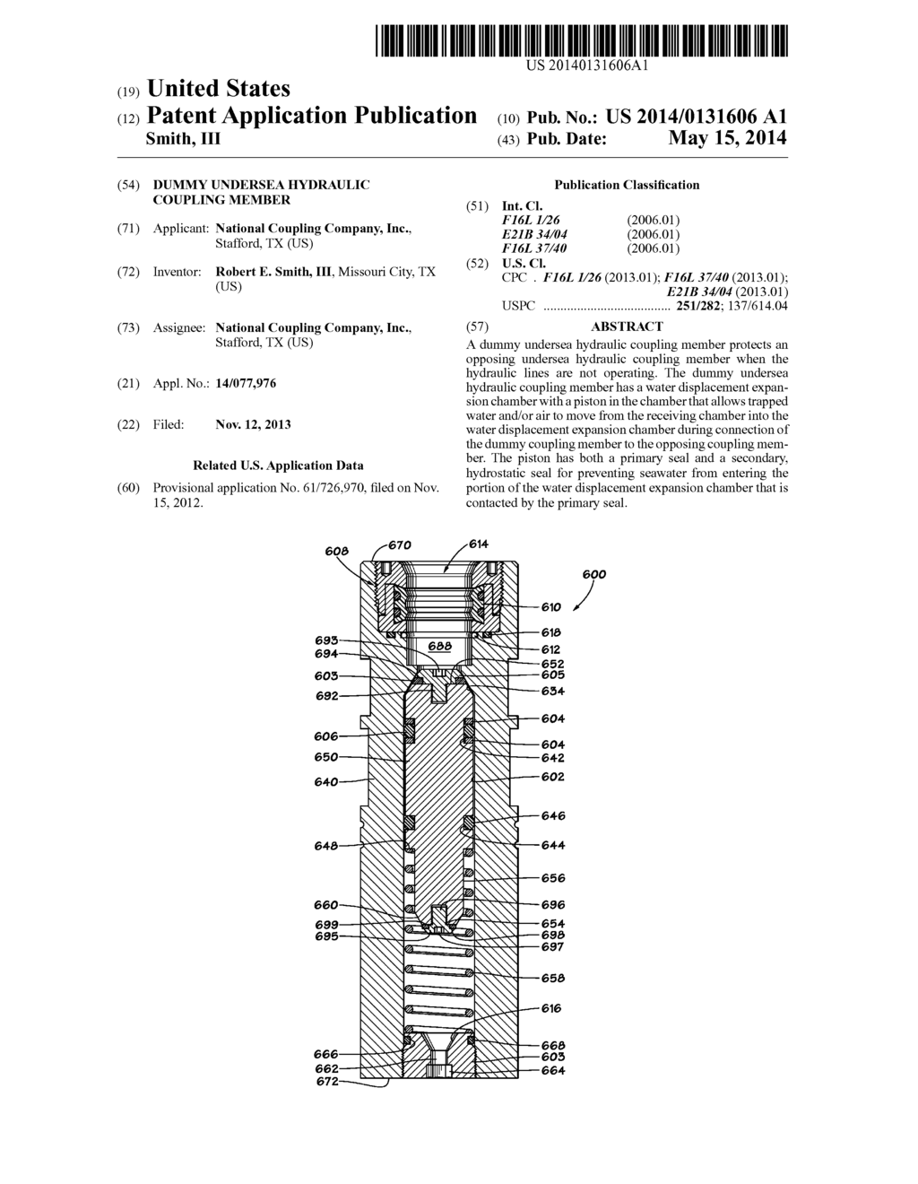 Dummy Undersea Hydraulic Coupling Member - diagram, schematic, and image 01