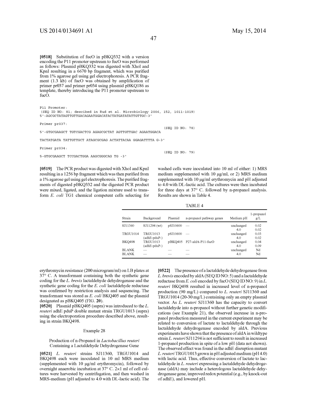 Microorganisms for n-Propanol Production - diagram, schematic, and image 72