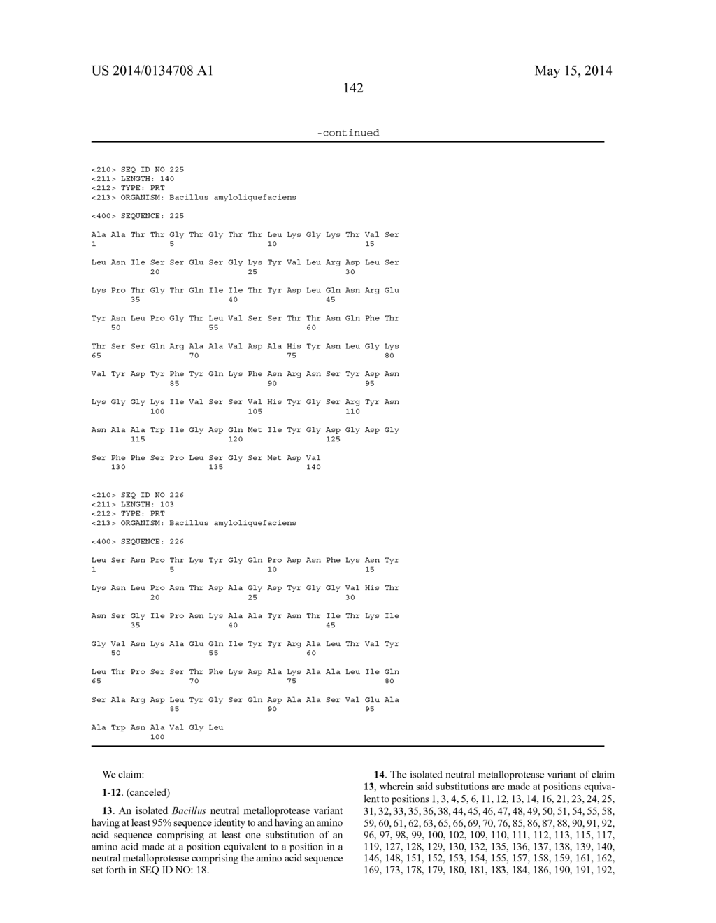 USE AND PRODUCTION OF STORAGE-STABLE NEUTRAL METALLOPROTEASE - diagram, schematic, and image 164