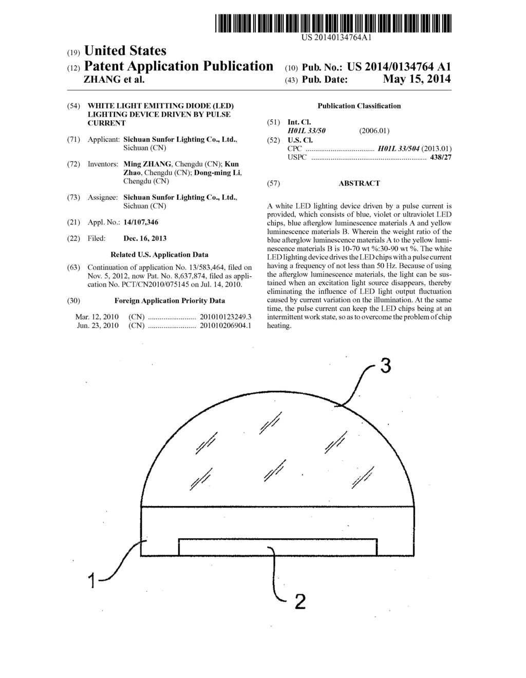 WHITE LIGHT EMITTING DIODE (LED) LIGHTING DEVICE DRIVEN BY PULSE CURRENT - diagram, schematic, and image 01